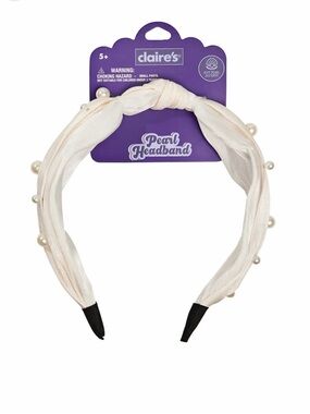 Claire's Pearl White Knotted Headband